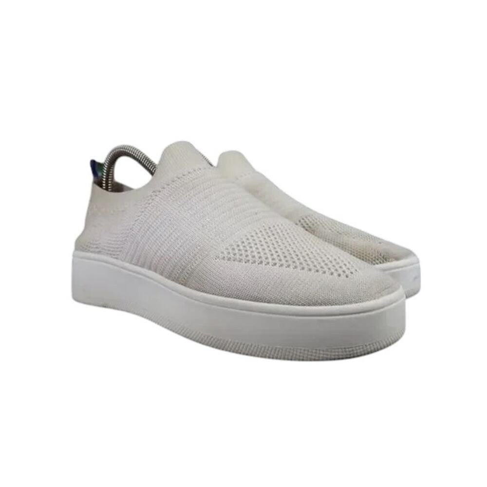 Steve Madden Shoes Womens 7 Sneakers Slip On Casual Fashion Knit White Platform